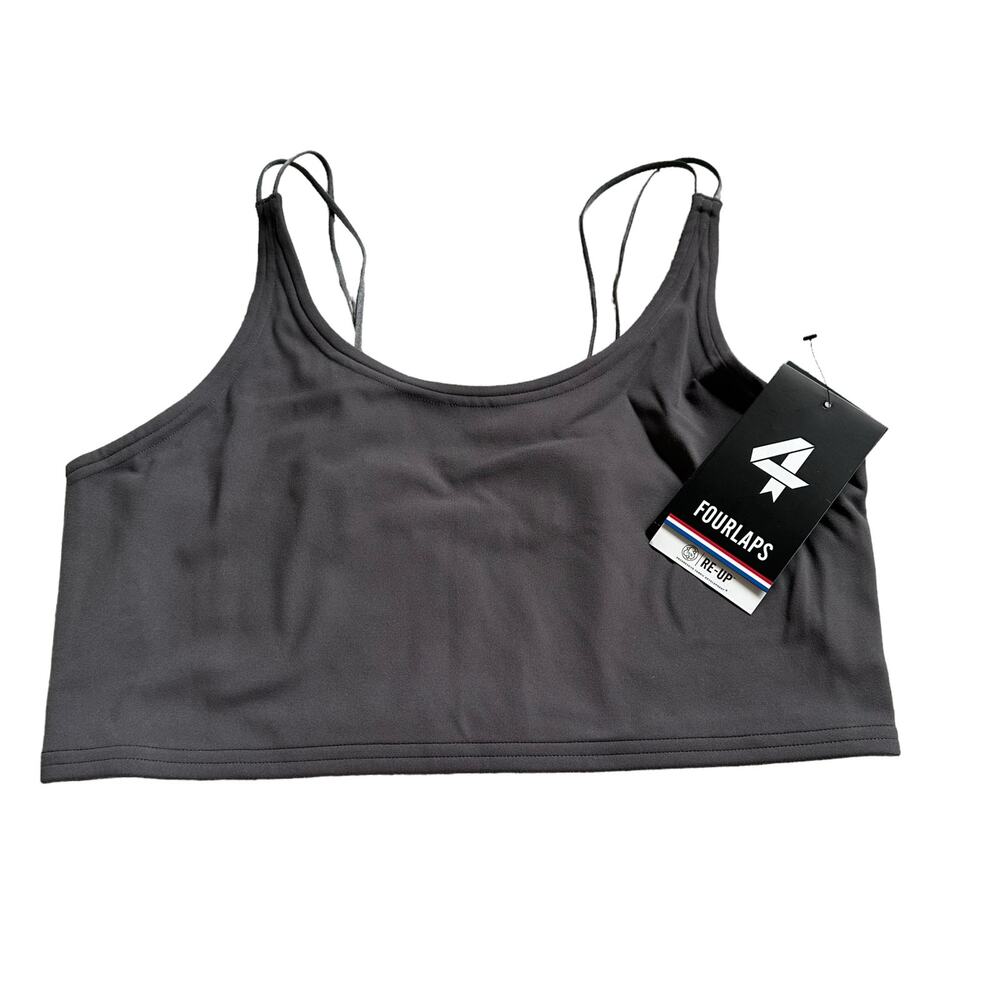 FOURLAPS Poise‎ Longline Bra Graphite Gray Women's Size Large NWT Run Low Impact